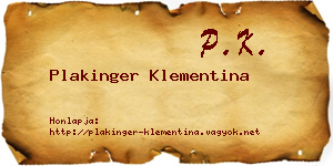 Plakinger Klementina névjegykártya